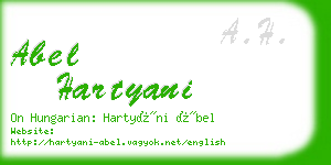 abel hartyani business card